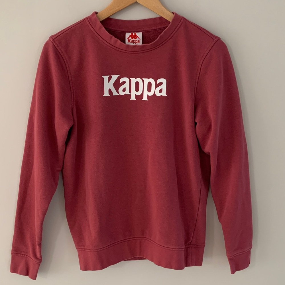 Kappa Men’s Pullover Graphic Logo Crew Neck Sweatshirt Washed Red Size Small